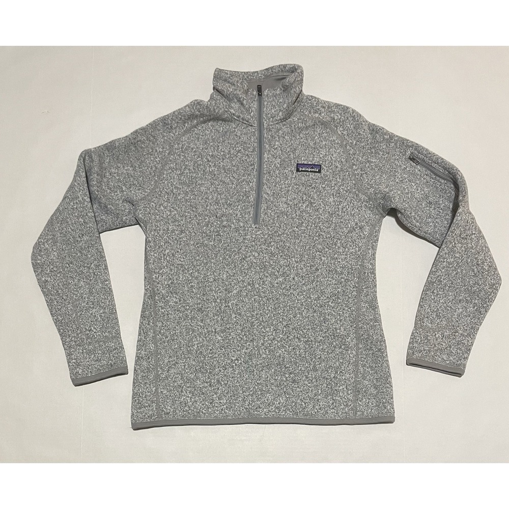 Patagonia Better Sweater Womens Medium‎ 1/4 Zip Heather Gray Worn Wear Fleece